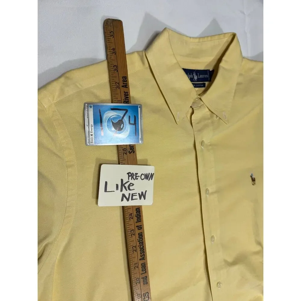 Polo Ralph Lauren Button Down Shirt size XL 17 1/2 -35 Yellow